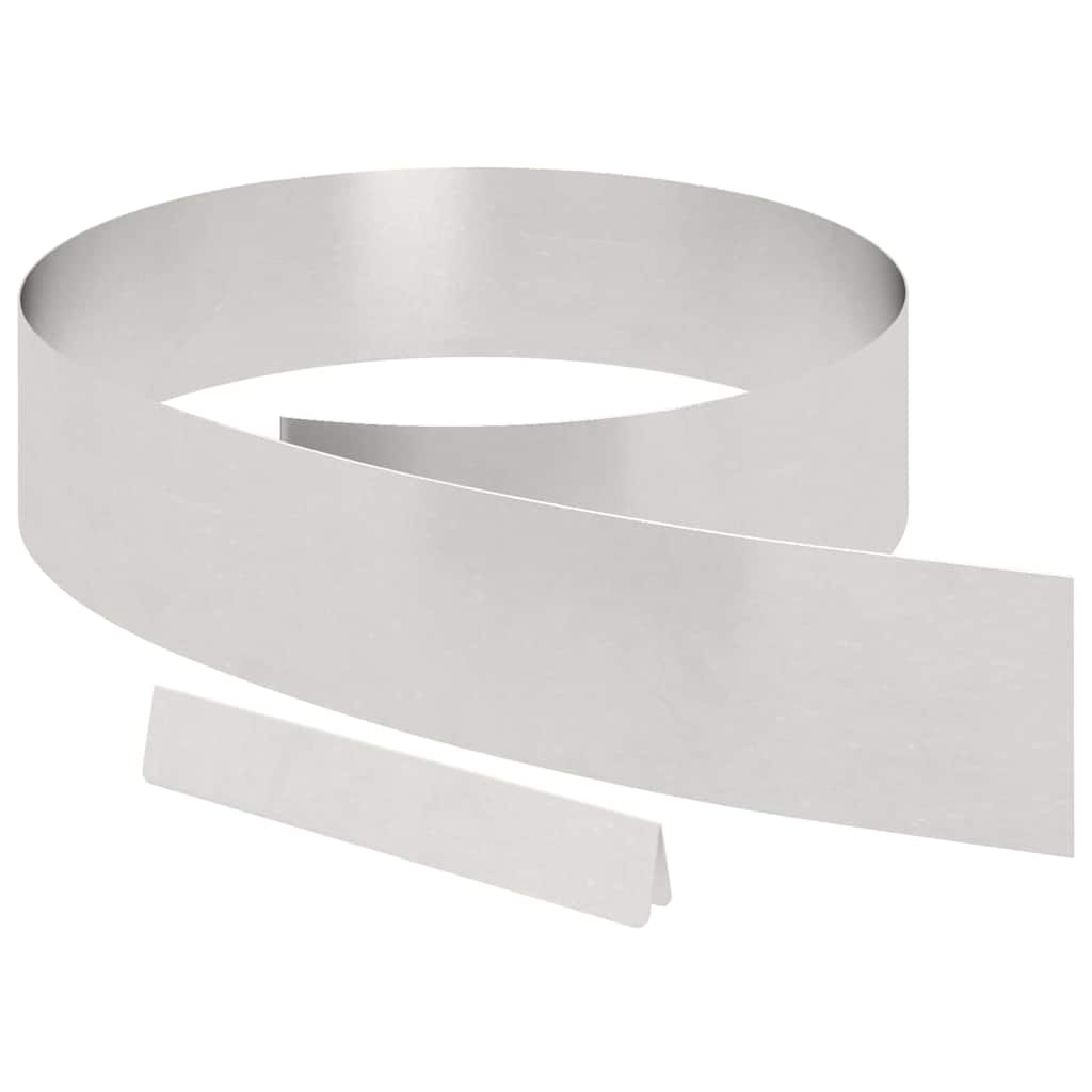 Bordura per Prato 4 pcs Argento 450 x 0.05 x 15 cm
