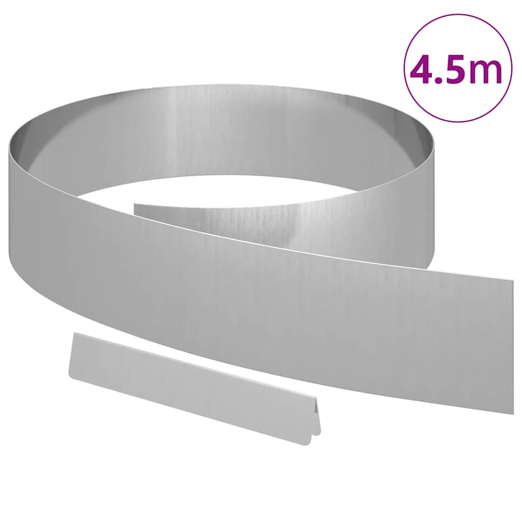 Bordura per Prato Argento 450 x 0.05 x 15 cm Acciaio zincato