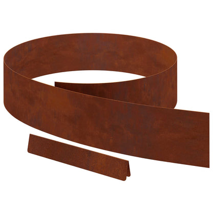 Bordura per Prato 4 pcs Ruggine 450 x 0.05 x 15 cm