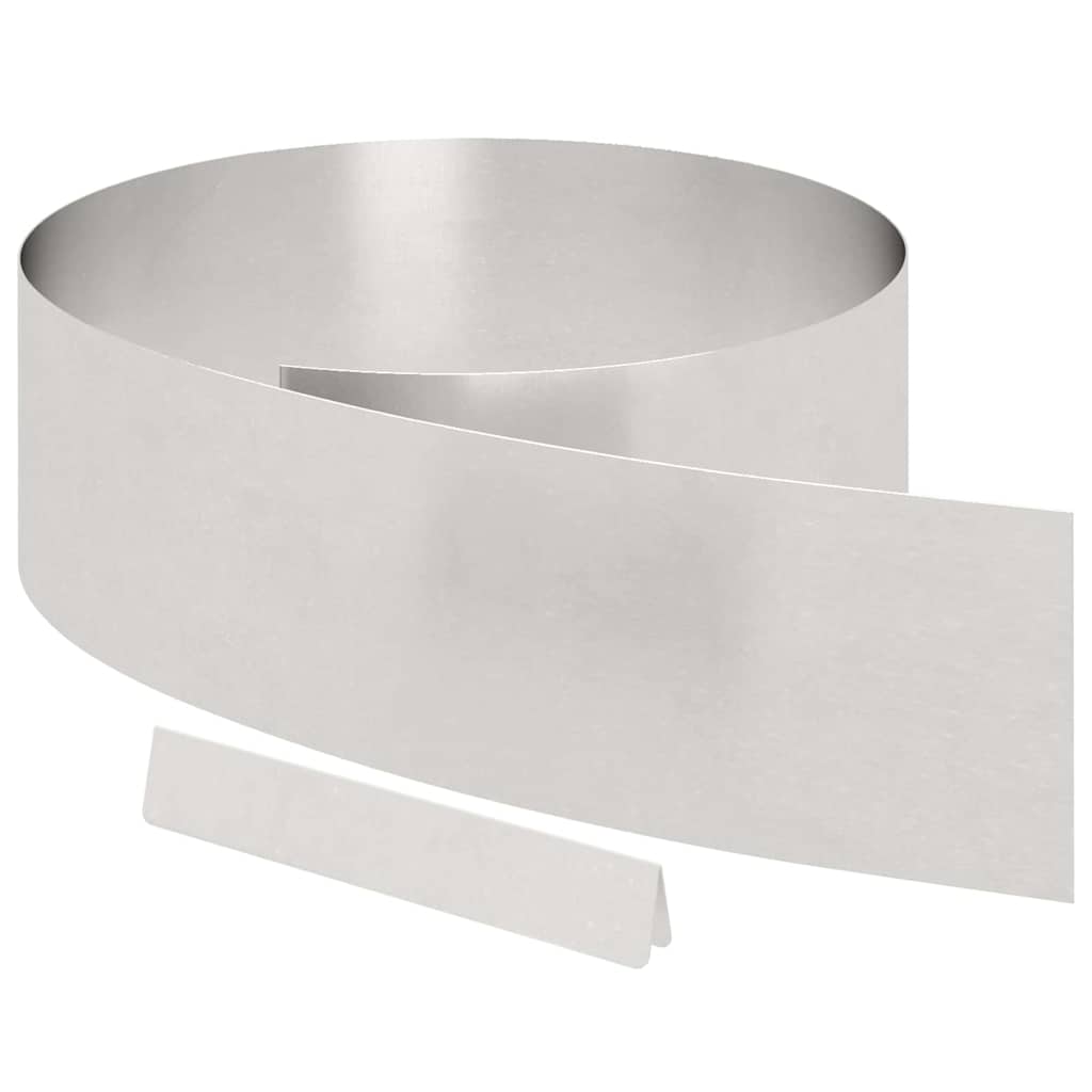 Bordura per Prato 4 pcs Argento 450 x 0.05 x 15 cm
