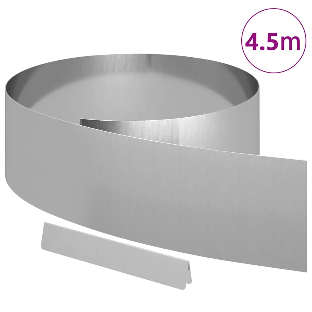 Bordura per Prato Argento 450 x 0.05 x 15 cm Acciaio zincato