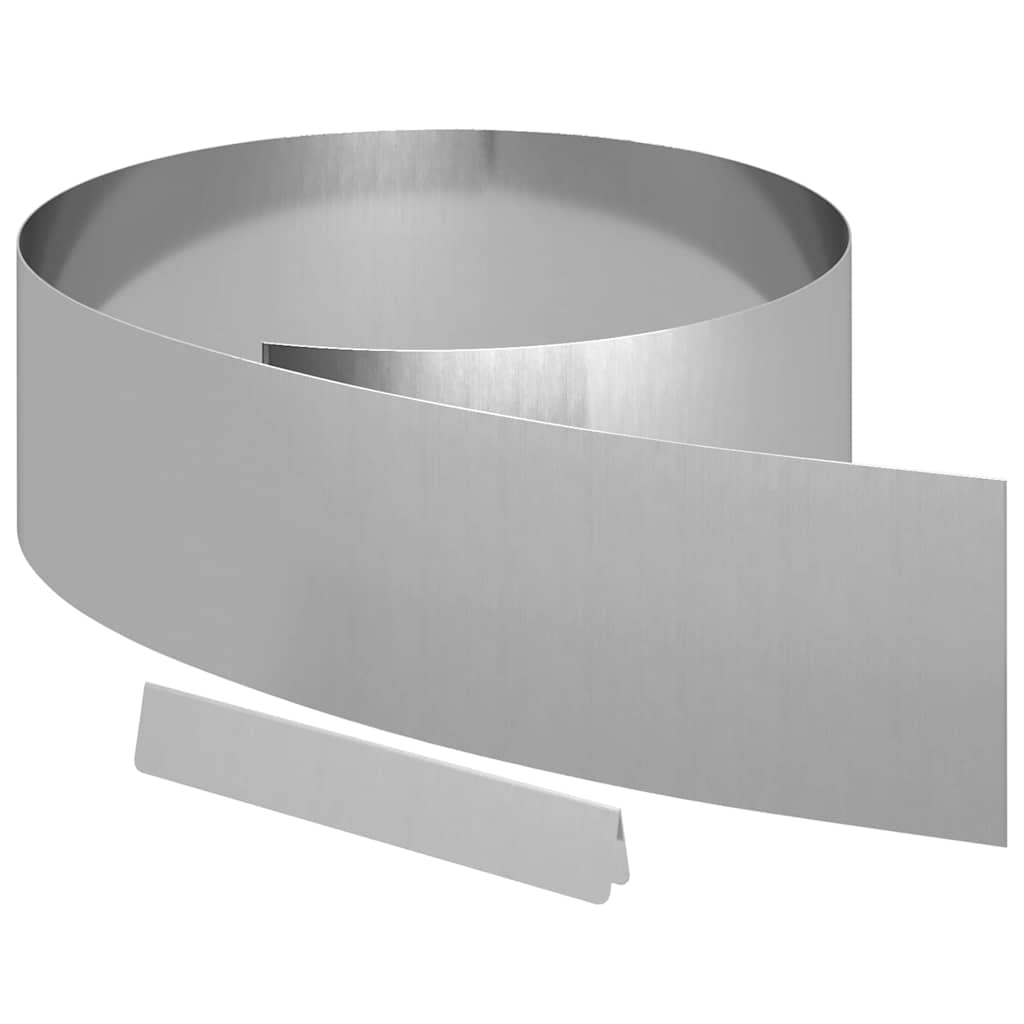 Bordura per Prato 4 pcs Argento 450 x 0.05 x 15 cm