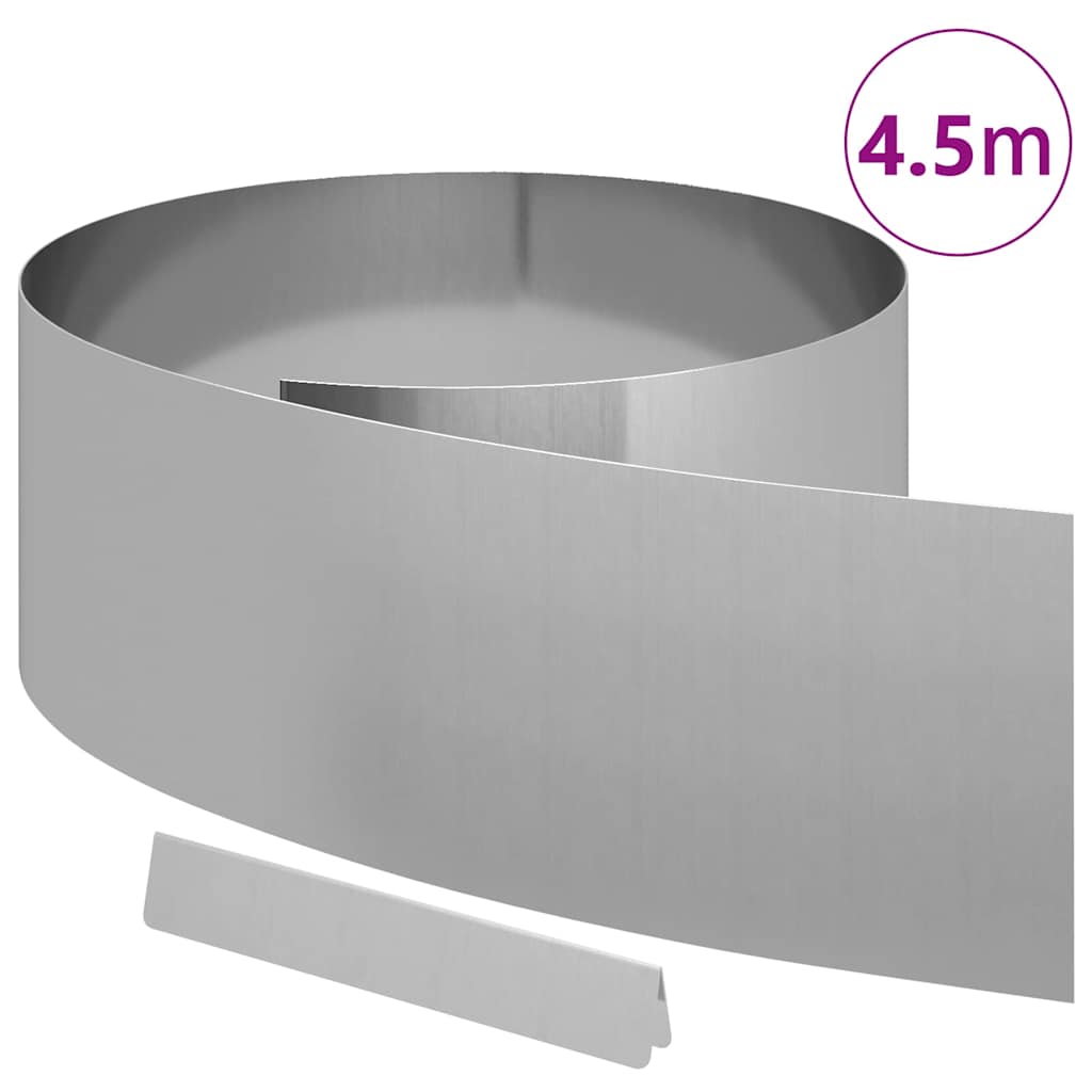 Bordura per Prato Argento 450 x 0.05 x 15 cm Acciaio zincato