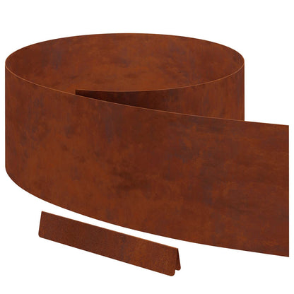 Bordura per Prato 4 pcs Ruggine 450 x 0.05 x 15 cm