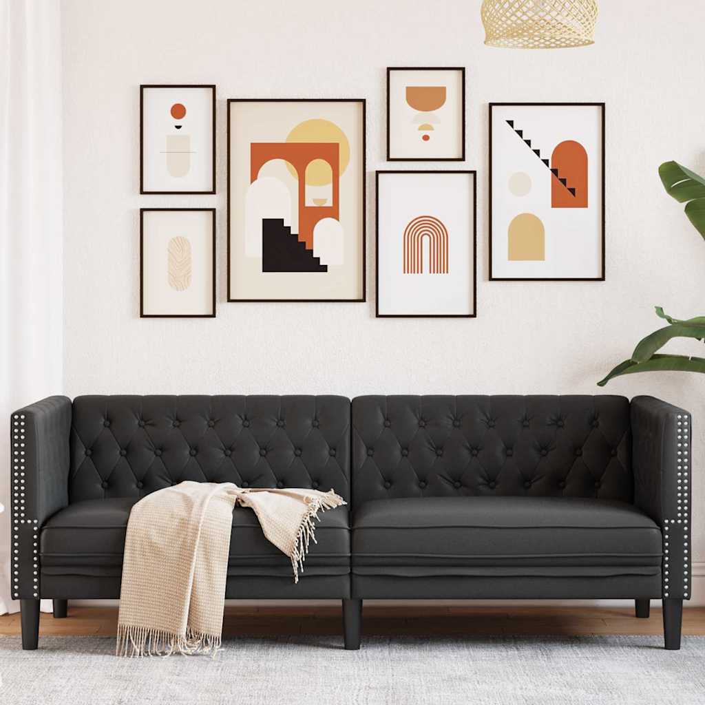 Divano Nero 194 x 74,5 x 70,5 cm PVC