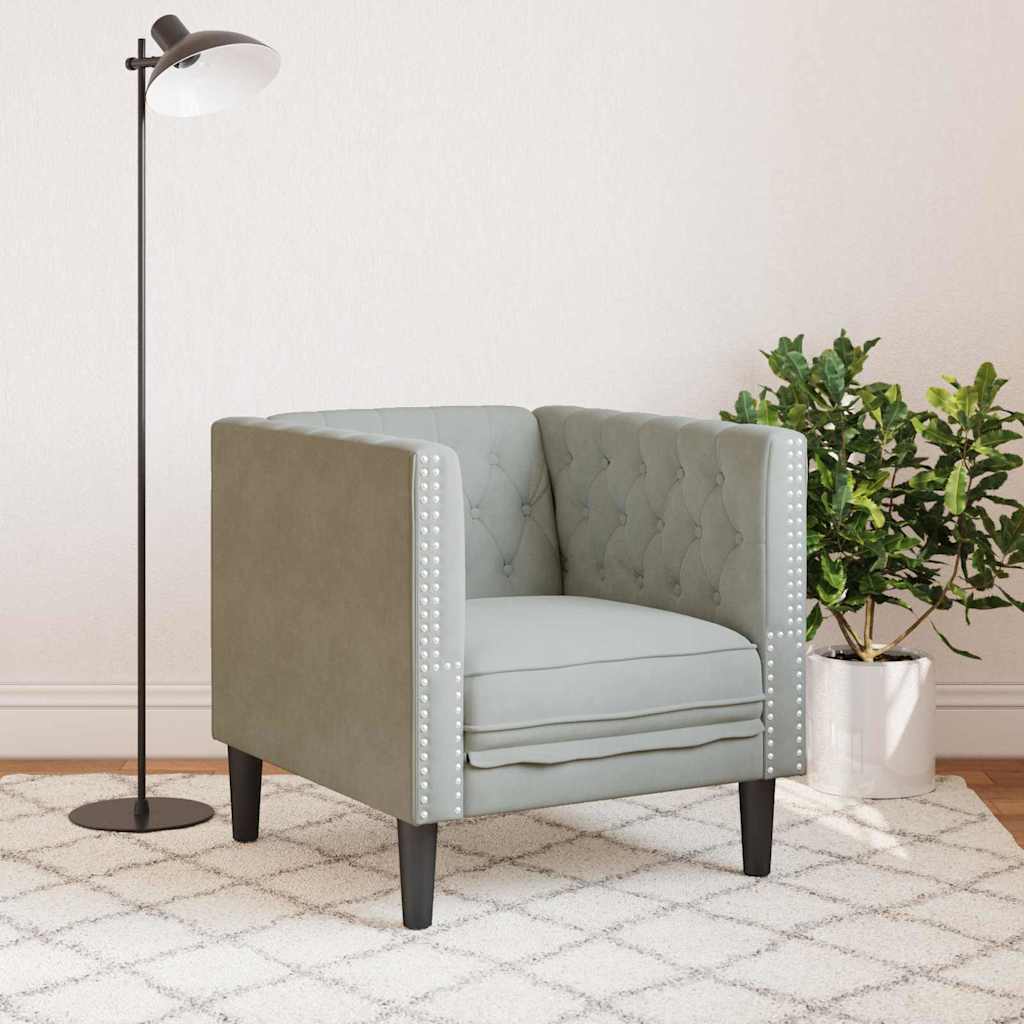 Divano Grigio chiaro 74,5 x 71 x 70,5 cm Velluto