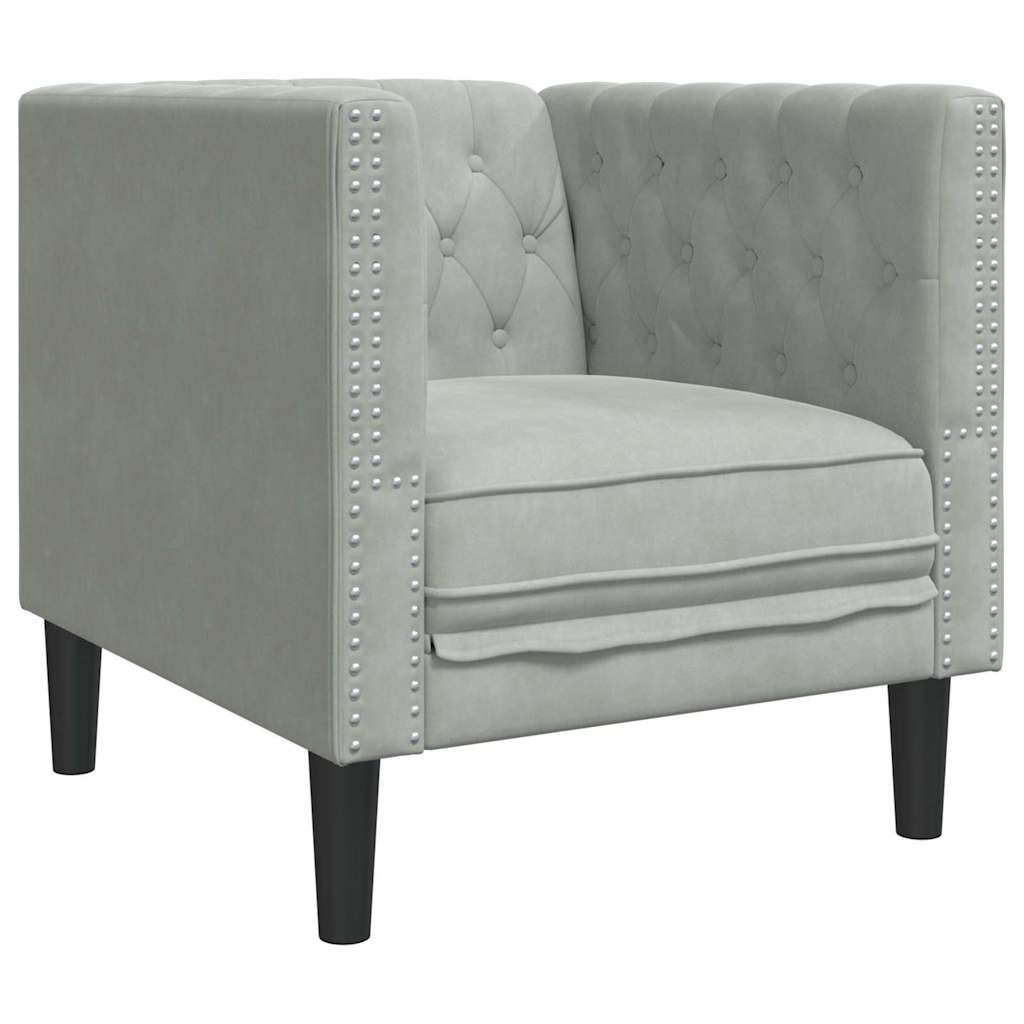 Divano Grigio chiaro 74,5 x 71 x 70,5 cm Velluto