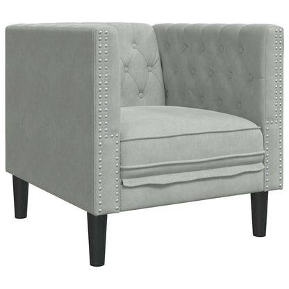 Divano Grigio chiaro 74,5 x 71 x 70,5 cm Velluto
