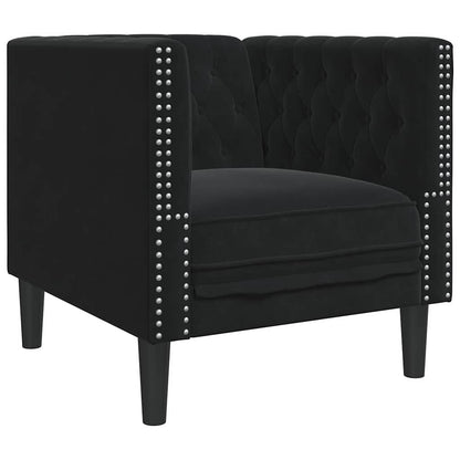 Divano Nero 74,5 x 71 x 70,5 cm Velluto