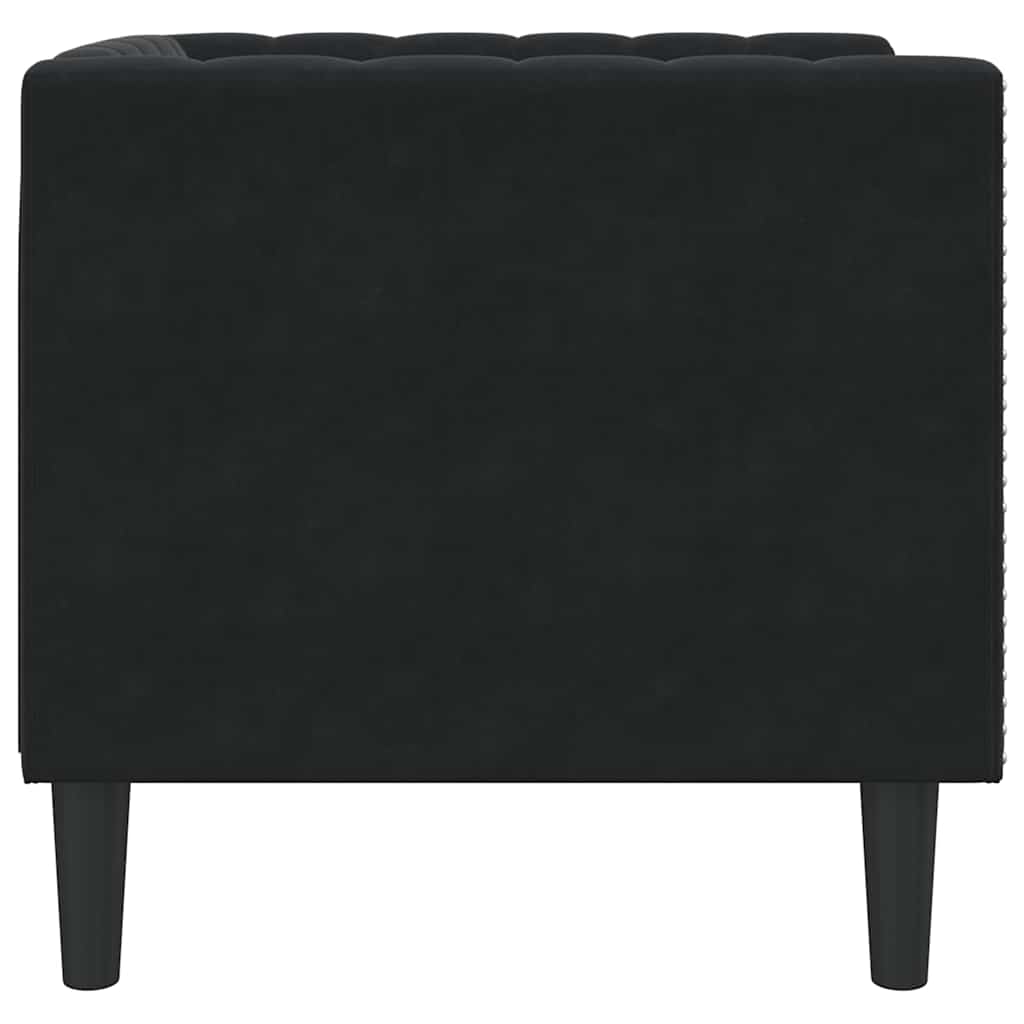Divano Nero 74,5 x 71 x 70,5 cm Velluto