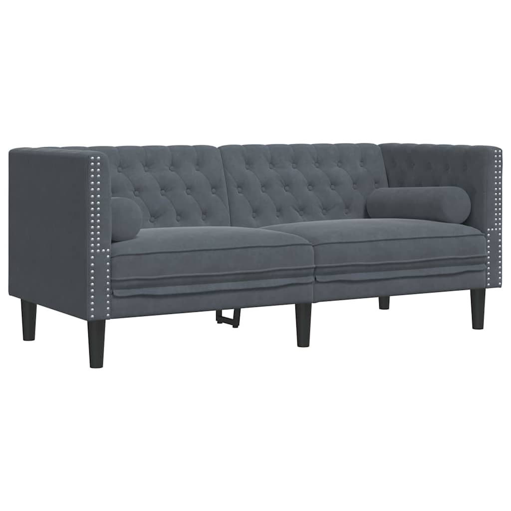 Divano Grigio scuro 174 x 74,5 x 70,5 cm Velluto