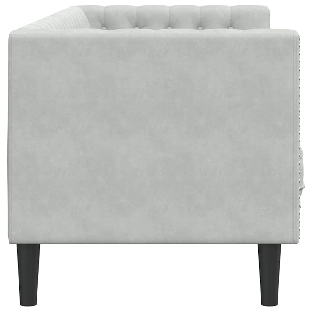 Divano Grigio chiaro 194 x 74,5 x 70,5 cm Velluto