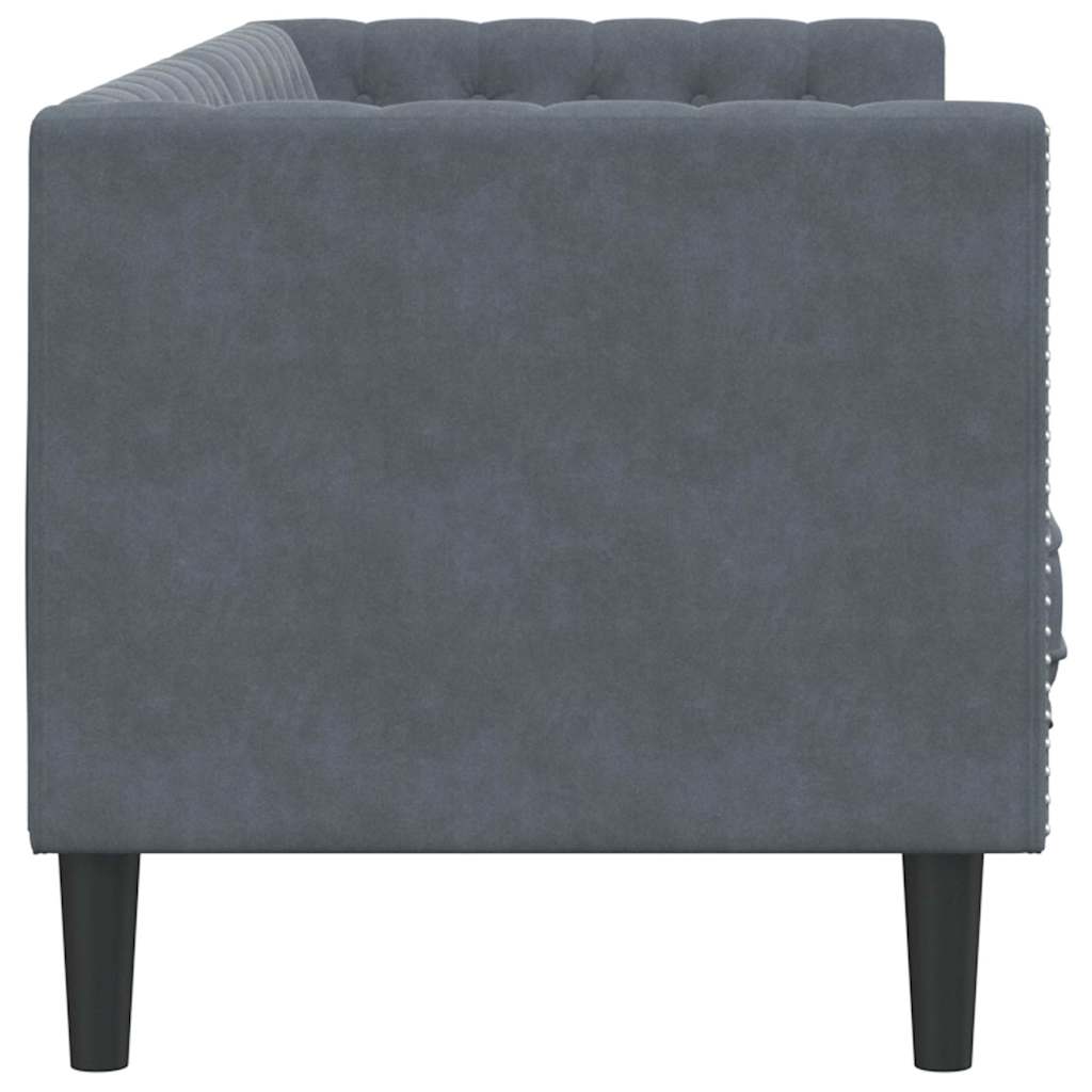 Divano Grigio scuro 194 x 74,5 x 70,5 cm Velluto