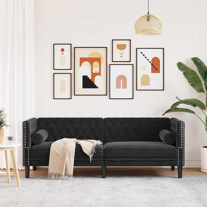 Divano Nero 194 x 74,5 x 70,5 cm Velluto