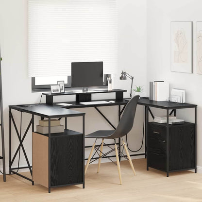 Scrivania Rovere Nero 182 x 101 x 87,5 cm Legno multistrato