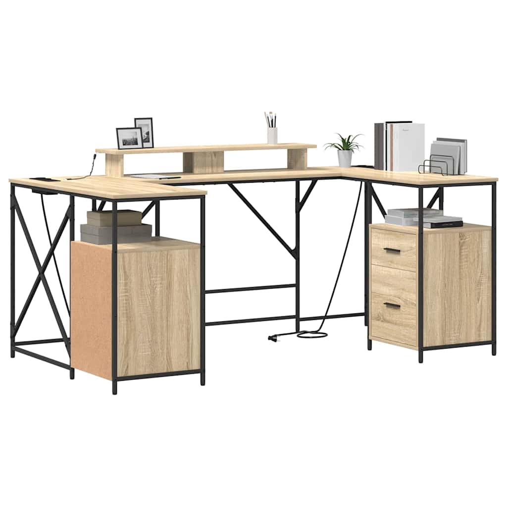 Scrivania Rovere Sonoma 182 x 101 x 87,5 cm Legno multistrato