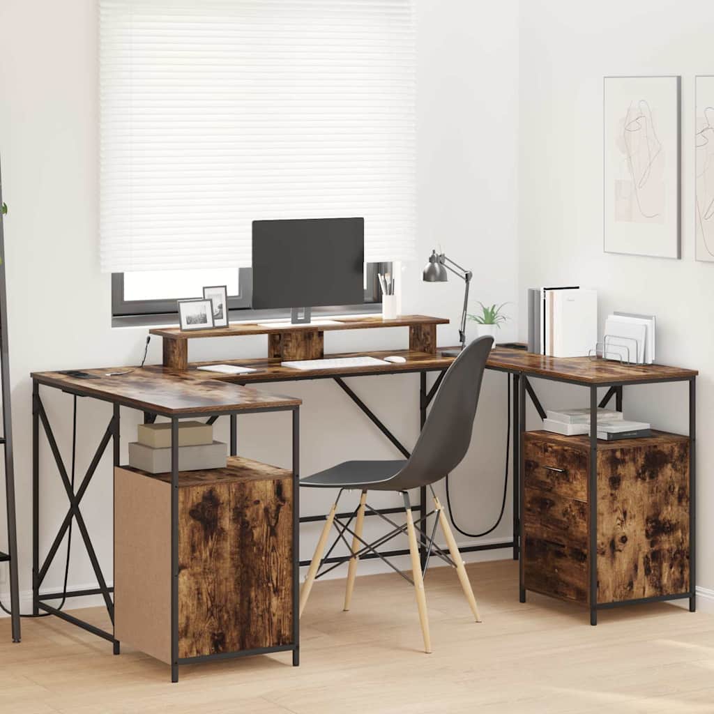 Scrivania Rovere fumÃƒÂ© 182 x 101 x 87,5 cm Legno multistrato