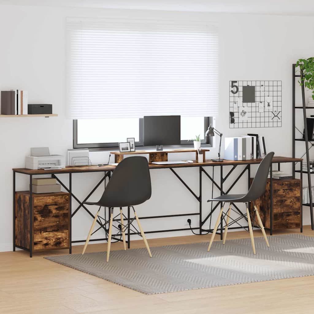 Scrivania Rovere fumÃƒÂ© 182 x 101 x 87,5 cm Legno multistrato