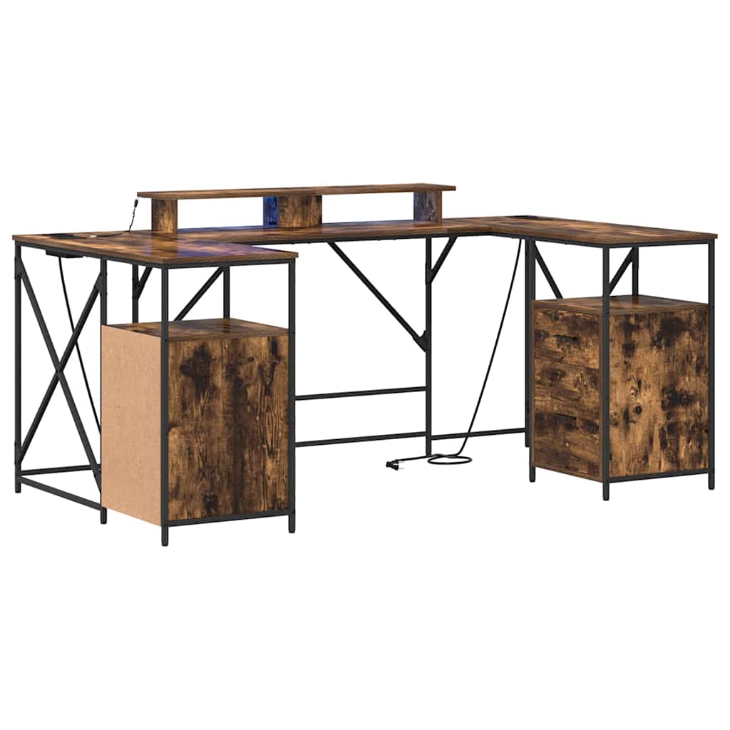 Scrivania Rovere fumÃƒÂ© 182 x 101 x 87,5 cm Legno multistrato