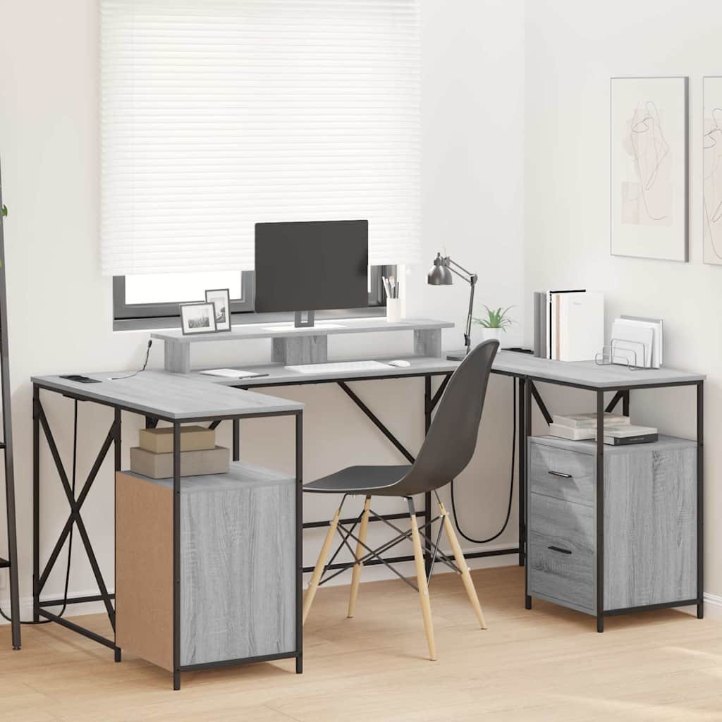 Scrivania Grigio Sonoma 182 x 101 x 87,5 cm Legno multistrato