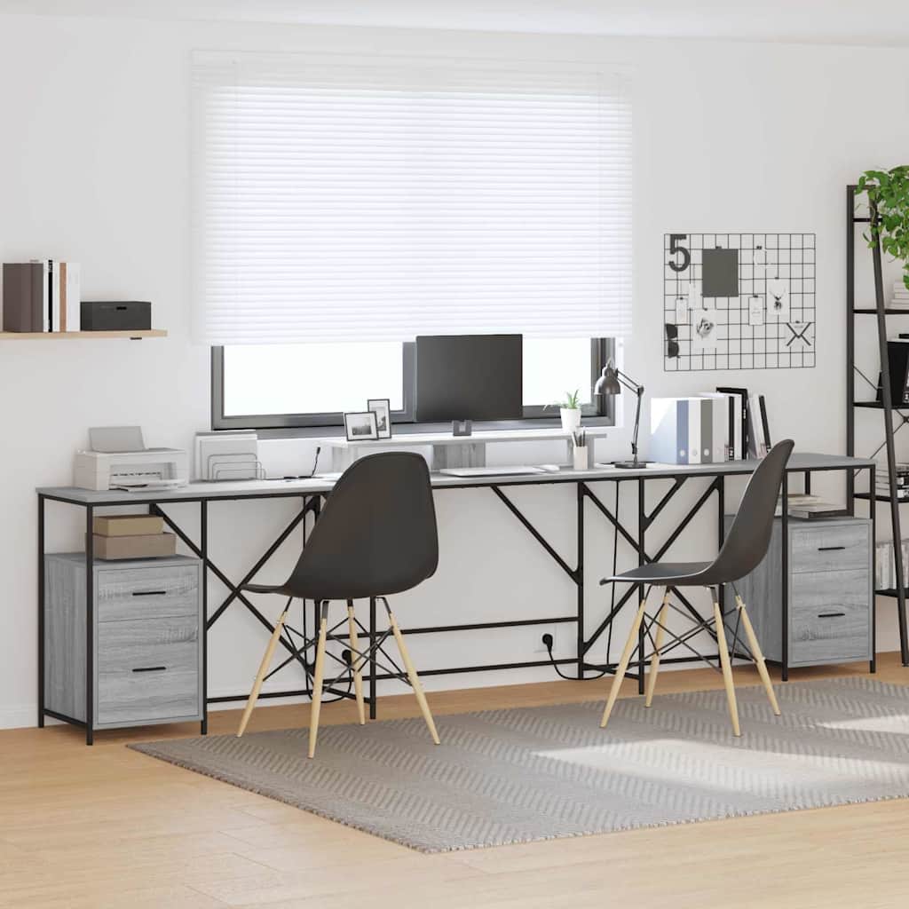 Scrivania Grigio Sonoma 182 x 101 x 87,5 cm Legno multistrato