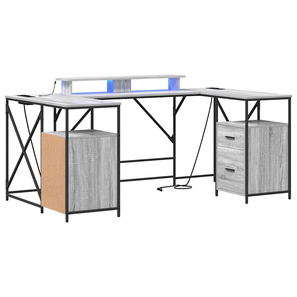 Scrivania Grigio Sonoma 182 x 101 x 87,5 cm Legno multistrato