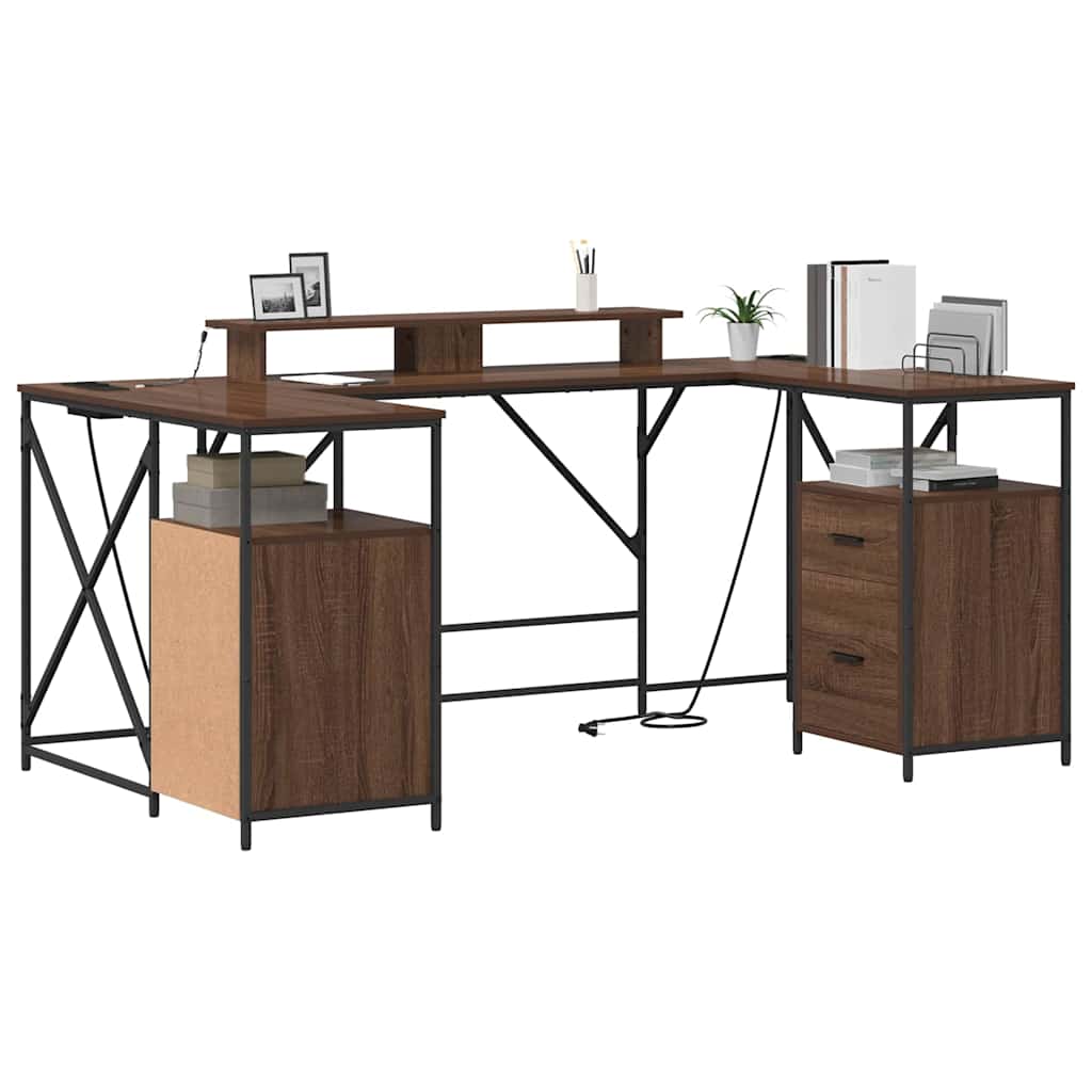 Scrivania Rovere Marrone 182 x 101 x 87,5 cm Legno multistrato