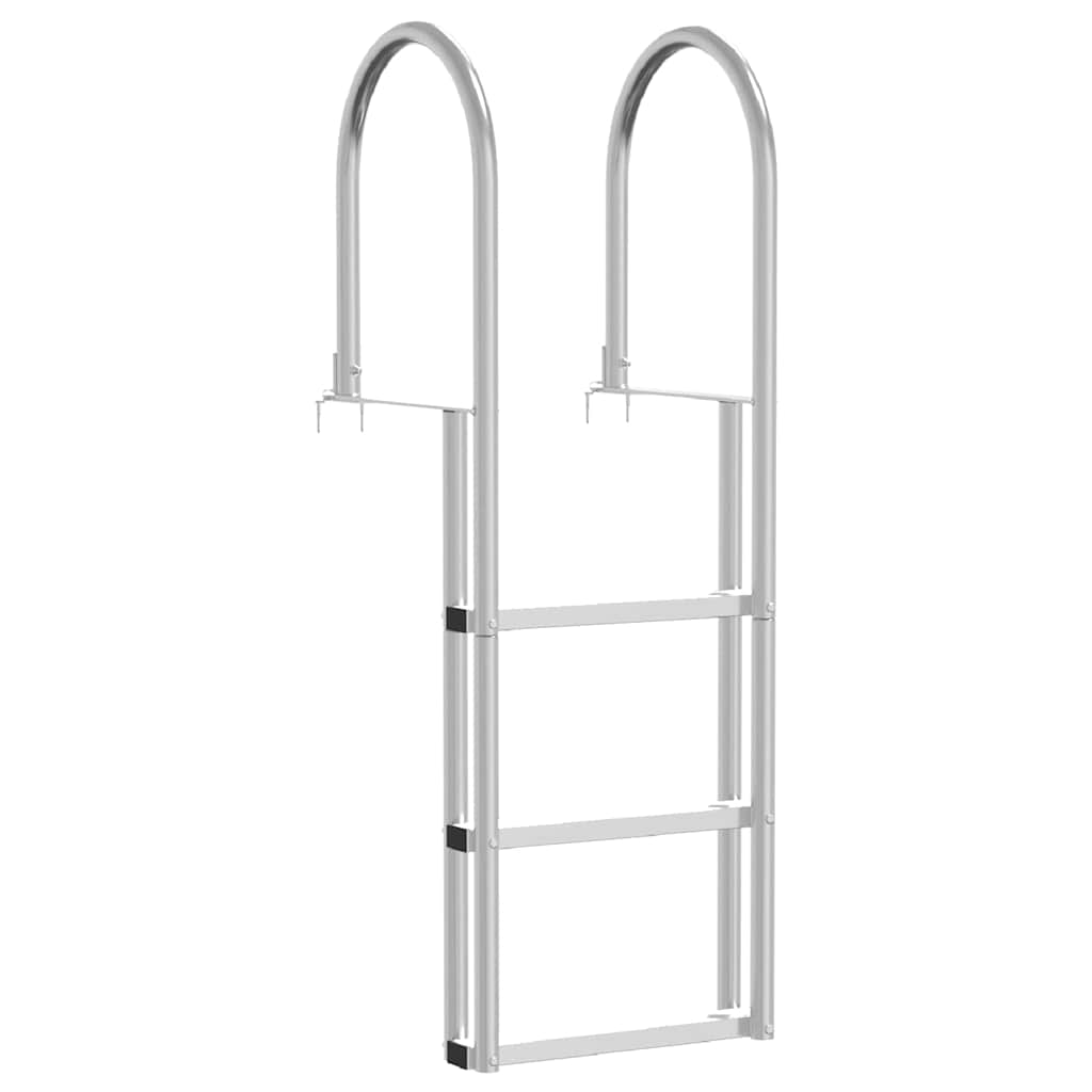 Scala da molo a 3 gradini Argento 45 x 11,5 x 134 cm Alluminio