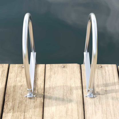 Scala da Dock a 4 Gradini Argento 45 Ã—11,5 Ã—162 cm Alluminio