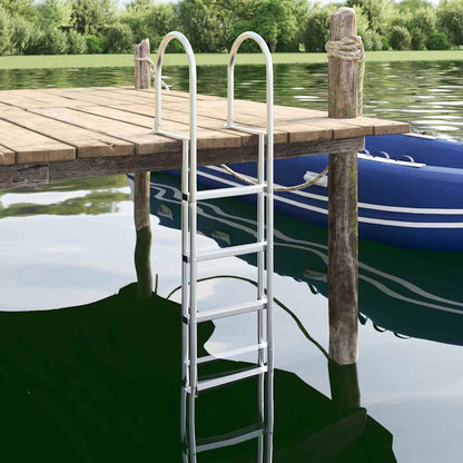 Scala da Dock a 5 Gradini Argento 45 Ã—11,5 Ã—190 cm Alluminio