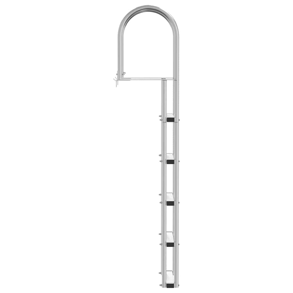 Scala da Dock a 5 Gradini Argento 45 Ã—11,5 Ã—190 cm Alluminio