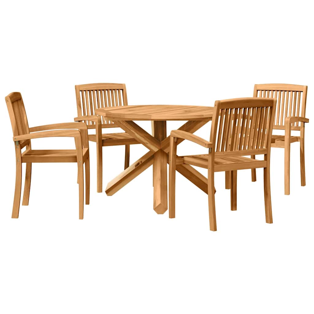 Set da Pranzo per Giardino 3 pcs Marrone Legno: Acacia solida