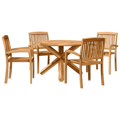 Set da Pranzo per Giardino 3 pcs Marrone Legno: Acacia solida