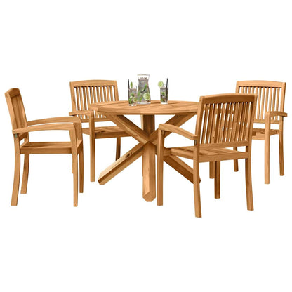 Set da Pranzo per Giardino 3 pcs Marrone Legno: Acacia solida