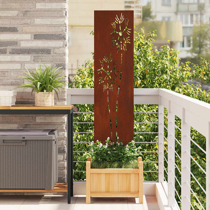 Schermo per privacy in giardino Traforo Ruggine 32 x 140 cm