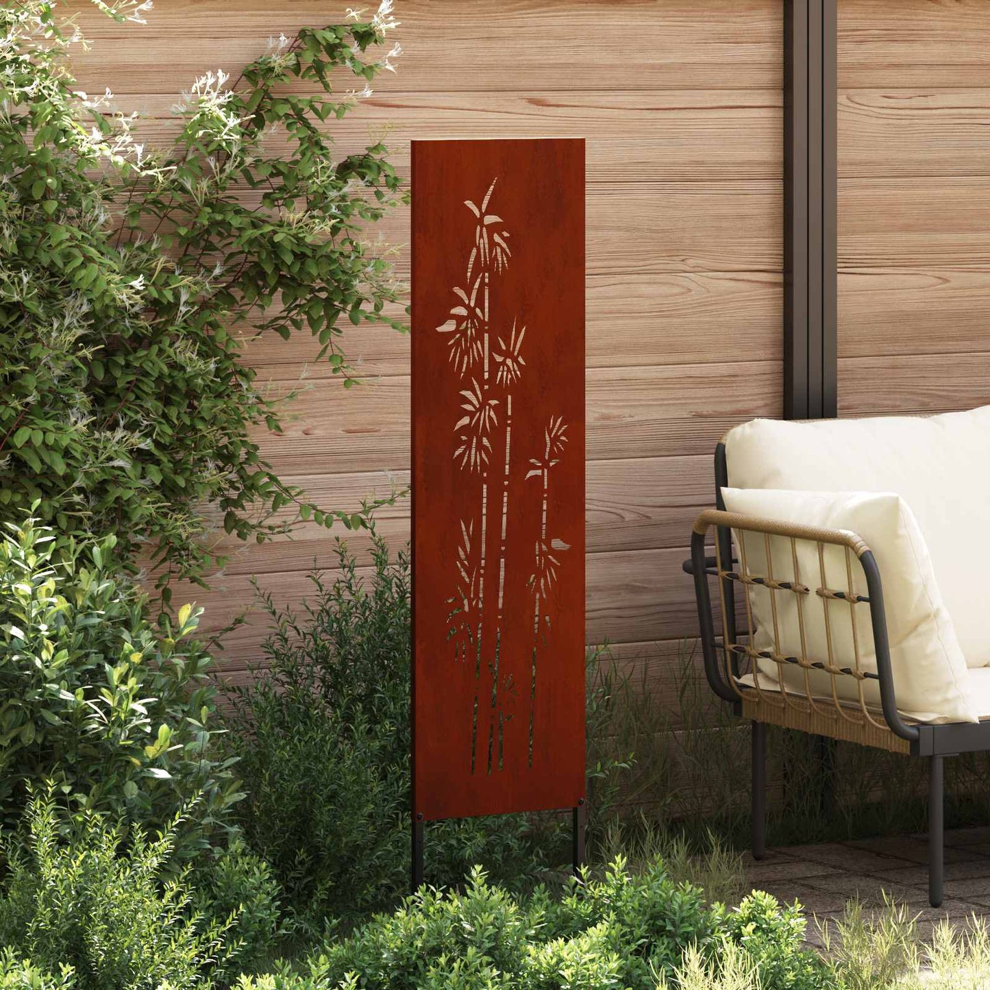 Schermo per privacy in giardino Floreale Ruggine 32 x 140 cm