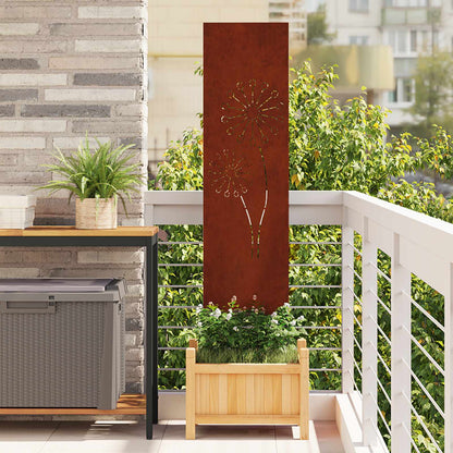 Schermo per privacy in giardino Traforo Ruggine 32 x 140 cm
