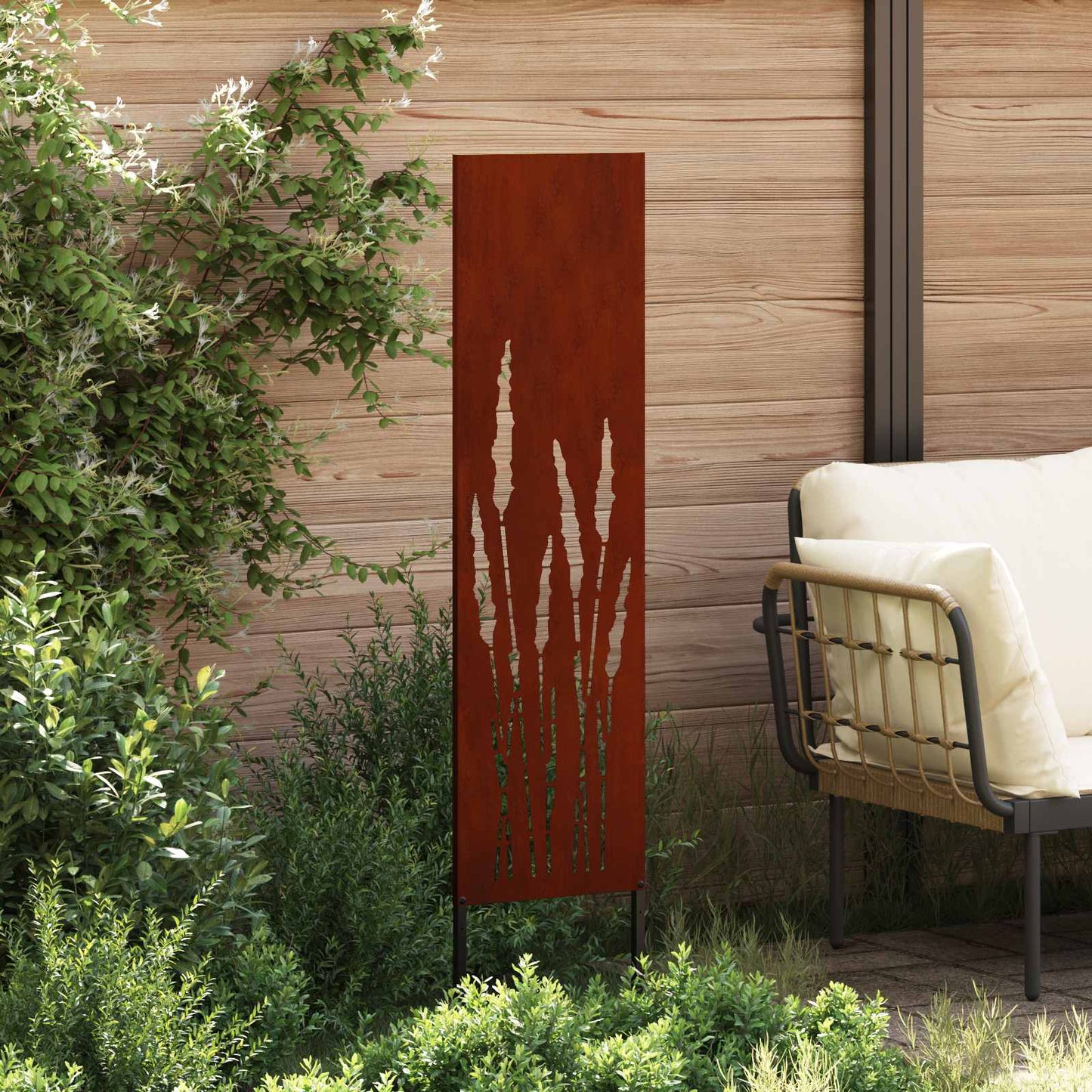 Schermo per privacy in giardino Traforo Ruggine 32 x 140 cm