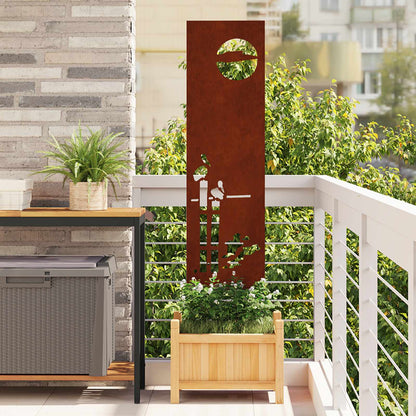 Schermo per privacy in giardino Traforo Ruggine 32 x 140 cm