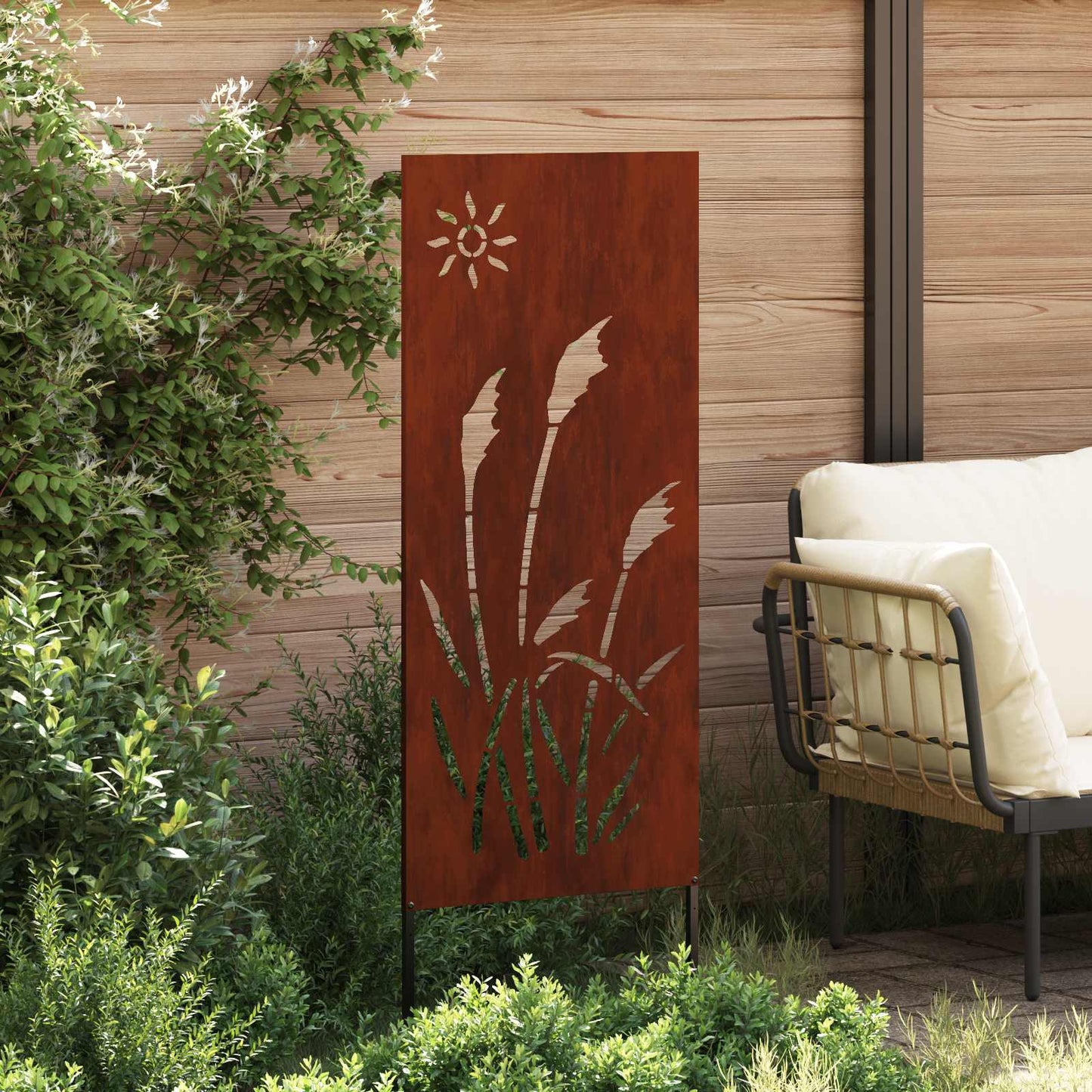 Schermo per privacy in giardino Traforo Ruggine 50 x 140 cm
