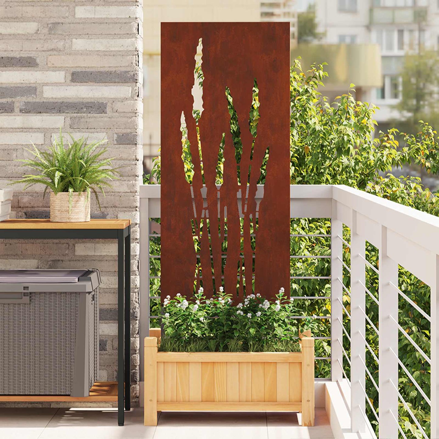 Schermo per privacy in giardino Floreale Ruggine 50 x 140 cm