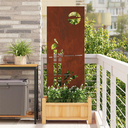 Schermo per privacy in giardino Traforo Ruggine 50 x 140 cm