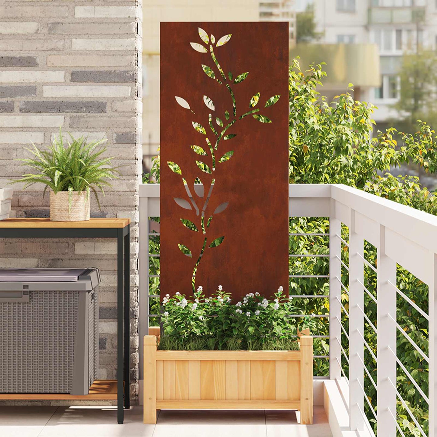 Schermo per privacy in giardino Floreale Ruggine 50 x 140 cm