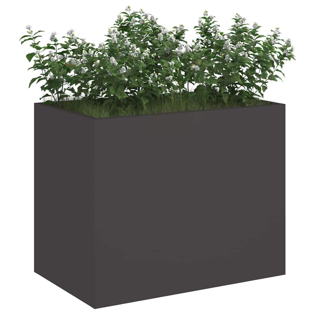 Vaso da giardino Nero 50 x 32 x 40 cm Acciaio laminato a freddo