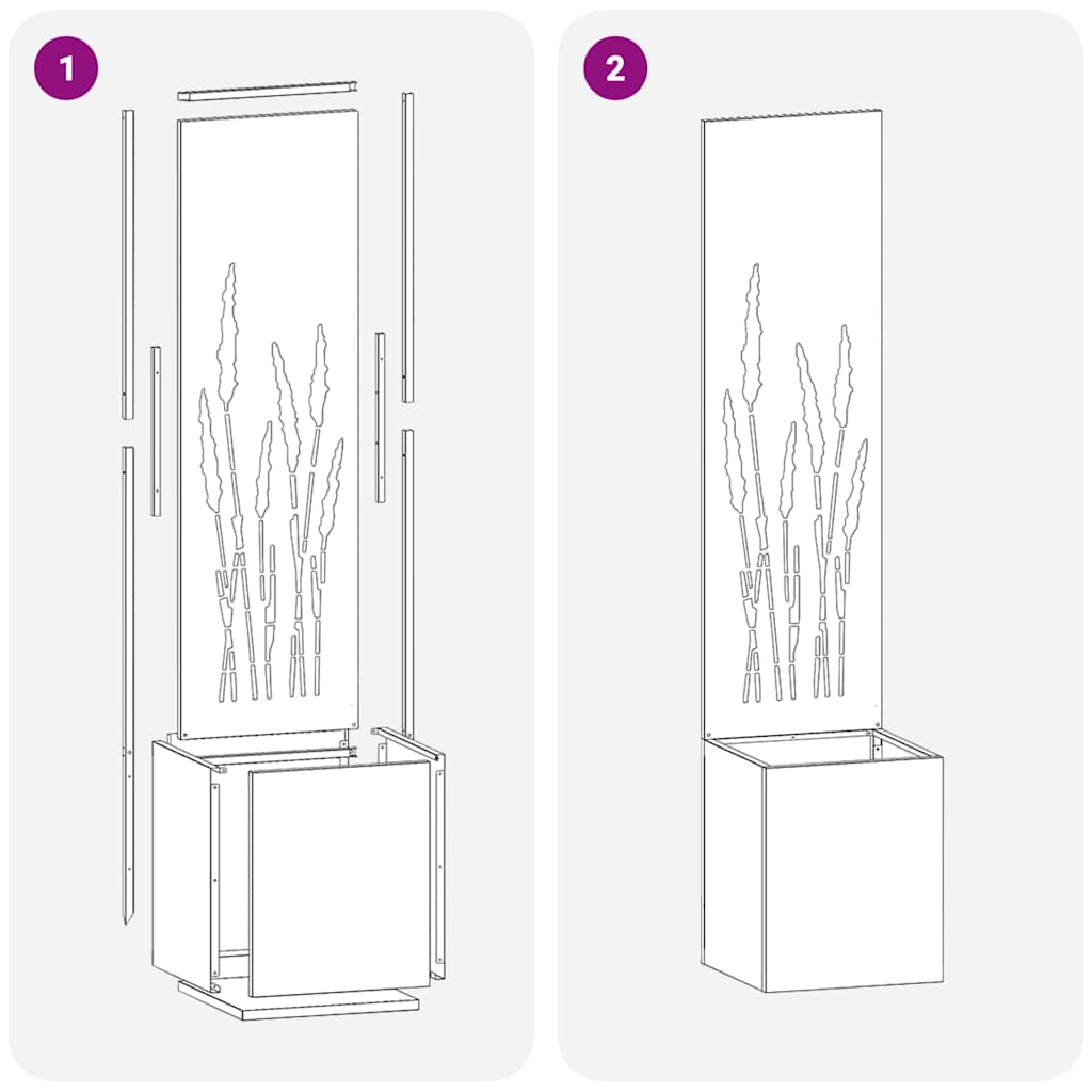 Schermo per privacy in giardino Traforo Ruggine 32 x 140 cm