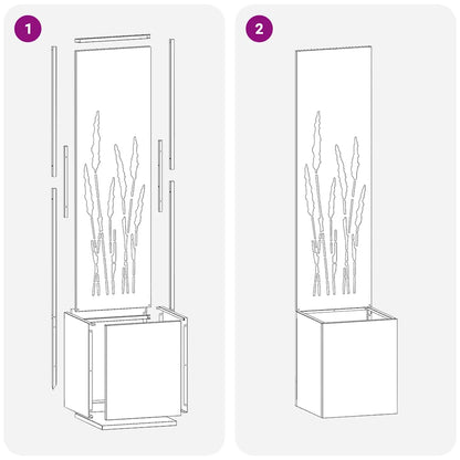 Schermo per privacy in giardino Traforo Ruggine 32 x 140 cm