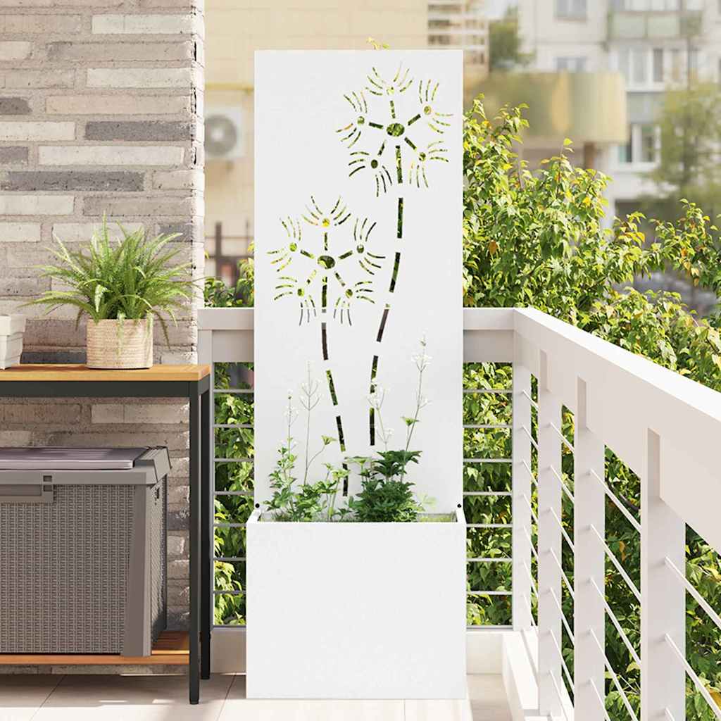 Schermo per privacy in giardino Floreale Bianco 50 x 140 cm