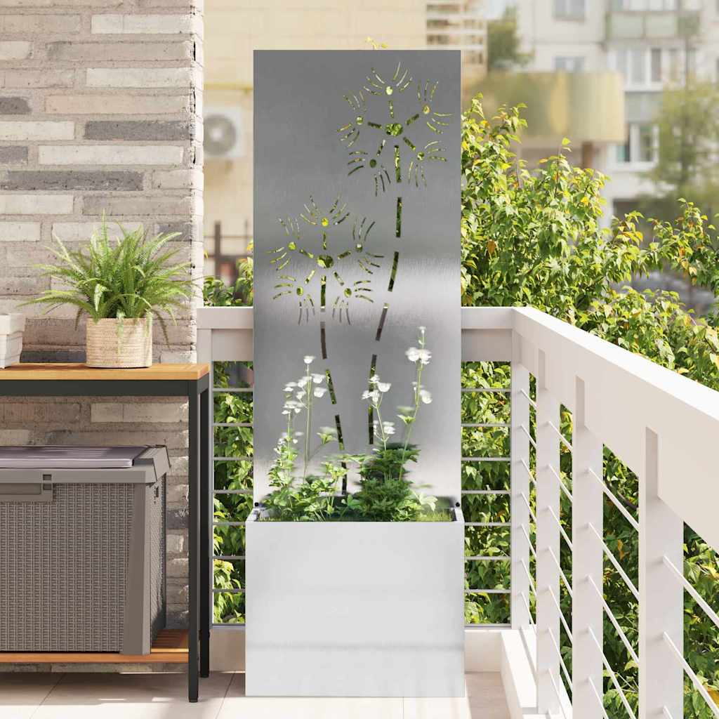 Schermo per privacy in giardino Floreale Argento 50 x 140 cm