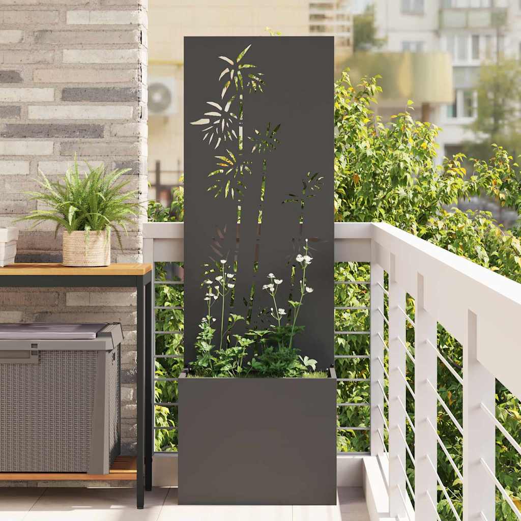 Schermo per privacy in giardino Floreale Nero 50 x 140 cm