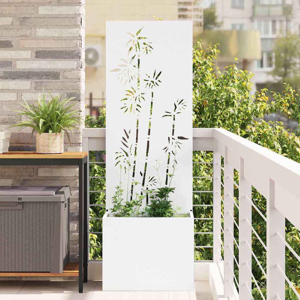 Schermo per privacy in giardino Floreale Bianco 50 x 140 cm